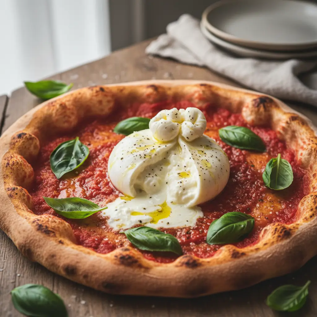 Pizza met burrata