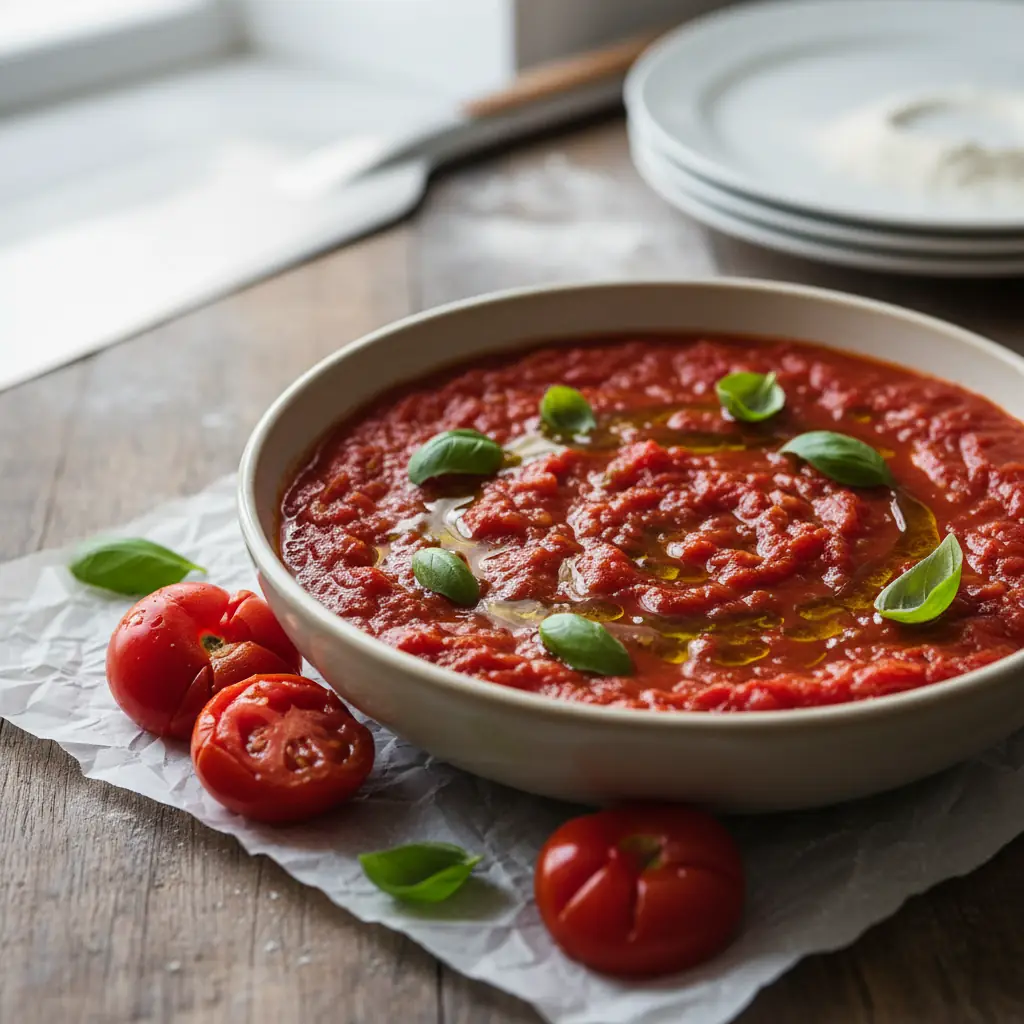 Snelle pizzasaus zonder koken