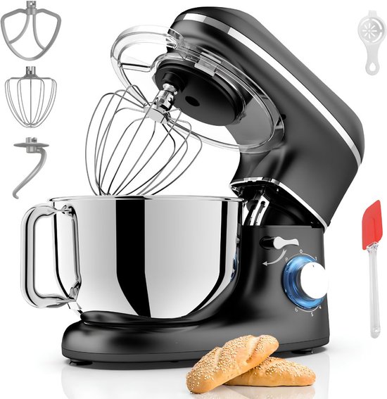 SP® Deegmachine - Kneedmachine - Mixer met Kneedhaak - Zwart - 38cm x 24cm x 32cm