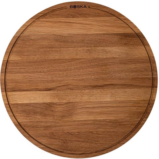 Boska Pizzaplank Friends XXL - BBQ Accessoires - Eikenhout - Handige opvanggeul - Ø 47 cm
