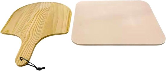 Pizzasteen Set - Baksteen met schep - Thuis pizza bakken - Hittebestendig cordieriet - 38 x 30 cm - Niet gespecificeerd