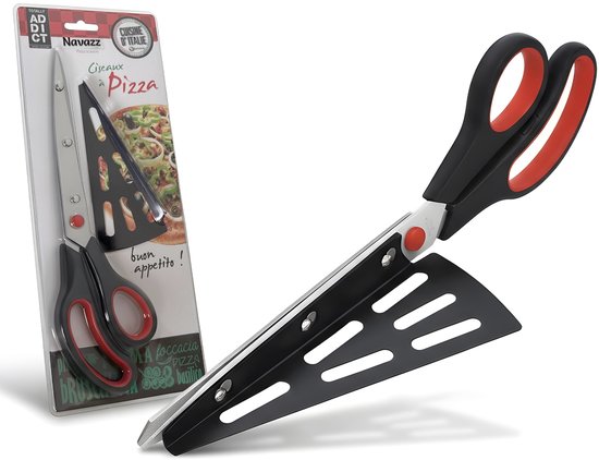 Navazz Pizzaschaar - Pizzaschaar met Serveerschep - Pizzasnijder - Pizzaknipper voor dikke & dunne bodems - RVS