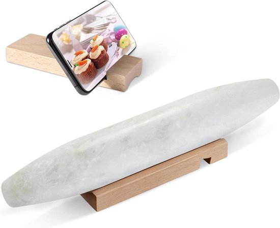 Koville Afrikaanse natuurlijke marmeren Franse deegroller, 30,5 cm anti-aanbakdeegroller voor bakken, deegroller voor pasta, knoedel, fondant, taart, brood, pizza, keuken bakgereedschap (Namib