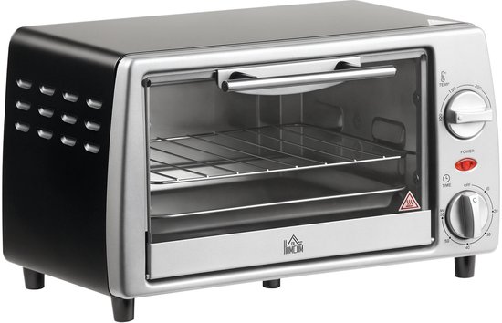 Cellista Mini Oven 10 Liter - Tafeloven Elektrisch - Kleine Oven 750W - Pizzaoven Mini - Toaster Oven - 230°C - 60 Min Timer