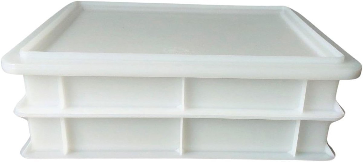 Deegkratten Set - Pizza Bakken - Deeg Laten Rijzen - Stapelbaar met Deksel - 40x30x7cm - Wit