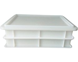 Deegkratten Set - Pizza Bakken - Deeg Laten Rijzen - Stapelbaar met Deksel - 40x30x7cm - Wit
