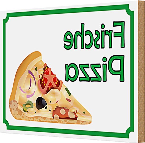 Houten Pizza Bord - Decoratie Plaat - Keuken Decoreren - UV-Druktechniek - 30x20 cm - Meerkleurig