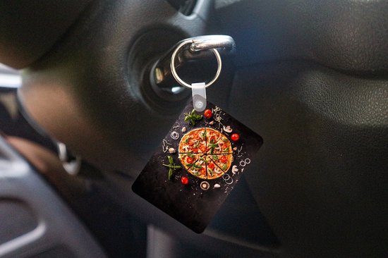 Sleutelhanger - Pizza - Groente - Kruiden - Keuken - Industrieel - Uitdeelcadeautjes - Plastic