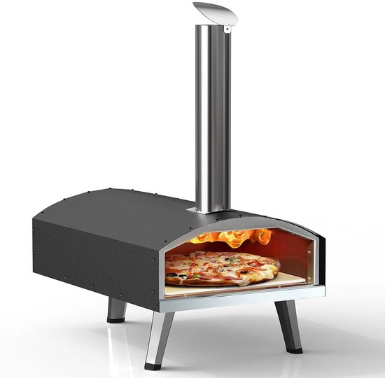 Trexxo - Oven - Pizza Oven - Buiten Oven - Roterende pizza steen - Pizza Cutter - Pizza Spatula - Mini Oven - Stainless - Zwart