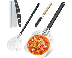 Pizza Oven Accessoires - Bakgerei Set - Pizza Bakken - Geperforeerde Schep - 30 cm Schep - Zilverkleurig