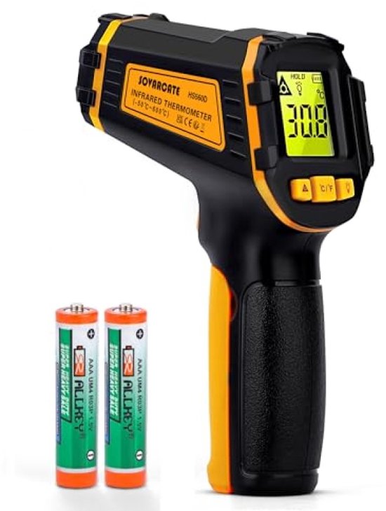 Infrarood Thermometer -50°C tot 600°C Contactloze Digitale Laser Temperatuurmeter voor Koken, Pizza, Oven, Koelkast, Voedsel, Auto Reparatie, Vriezer, Snoep