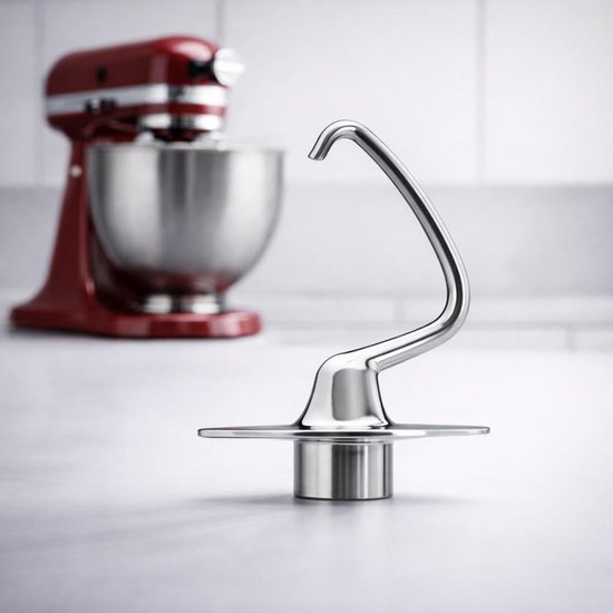 Kneedhaak Keukenmachine - Roestvrijstaal Accessoire - Deeg Maken - Massief 304 Staal - 4.3L 4.8L - Zilver