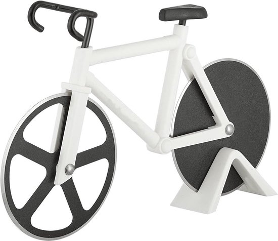 *** Pizzasnijder Fiets – Fiets Fanaat – Pizzames – Pizza roller – RVS – Pizzaschaar - van Heble® ***