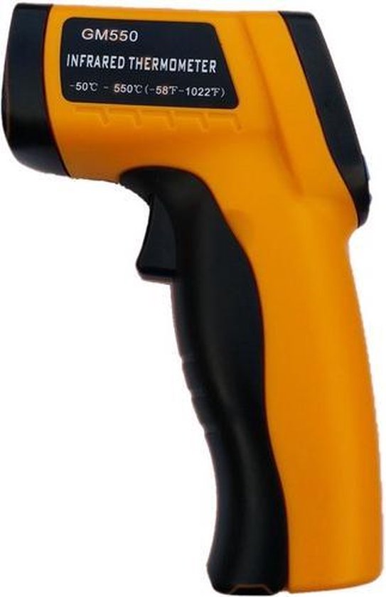 Oldschool BBQ Infrarood Thermometer IR gun -50 tot 550 gr Celcius -voor gebruik bij pizza oven, plancha en bakplaat