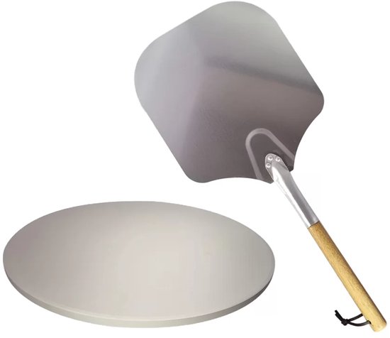Kamado Essentials - Pizzabundel Compact kamado - Pizzasteen 29CM + Pizzaschep - Kamado accessoires