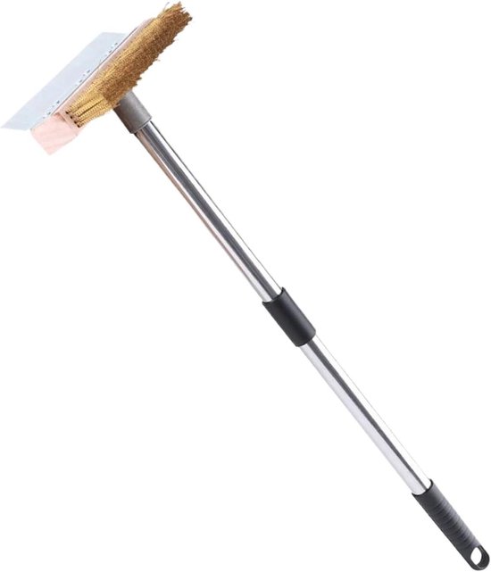 Pizza Oven Borstel - Grill Schoonmaker - Oven Onderhoud - Met Schraper - 42 cm Lengte - Zwart