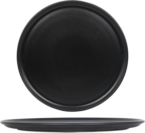 Pizzaborden Set - Diner Borden - Pizza Serveren - Vaatwasser Oven Magnetron Veilig - 32cm Diameter - Zwart