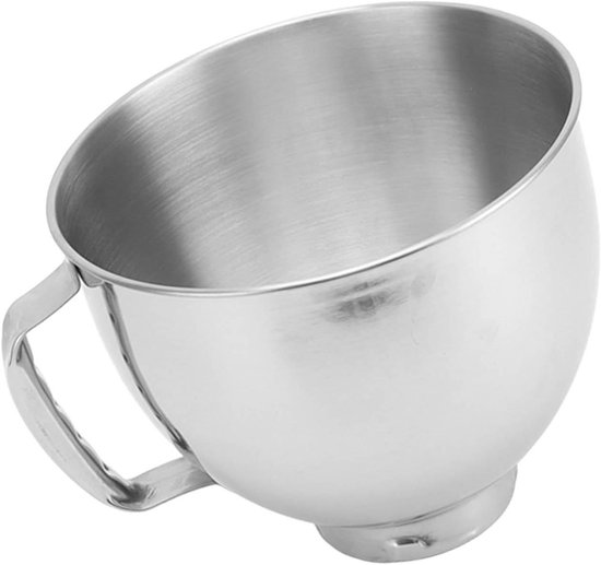 304 Stainless Steel Mixing Bowl Replacement with Handle, Stainless Steel Bowl for Mixer for Cassic 4.5Q and 5QT Standard 5QT Capacity Baking Kitchen Accessories