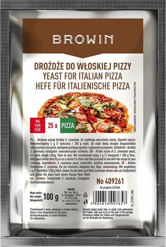 Gedroogde gist voor Italiaanse pizza - 100 g