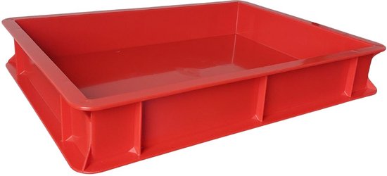 Deegkrat pizzadeeg - Pizza deegbak - Pizzabollenbak 40x30x7cm rood