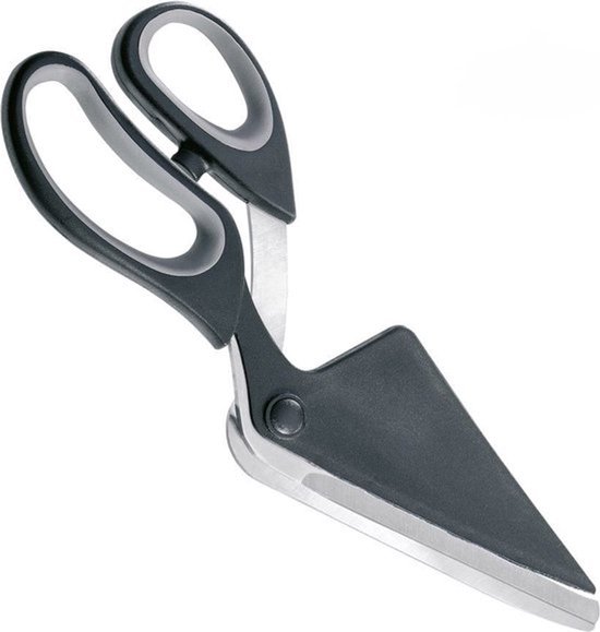 Pizzaschaar - 2 in 1 - Zwart- RVS - Knippen en Serveren - Pizzames