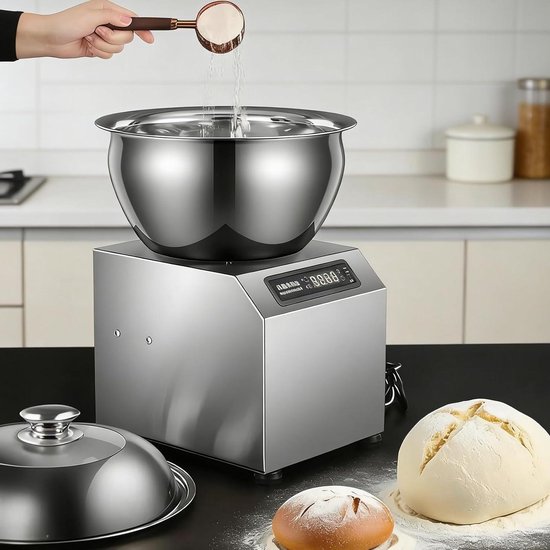 Elektrische Deegmaker - Deegkneedmachine Keuken - Brood Deeg Maken - Krachtige Koperen Motor - 5 of 8 kg - Zilver