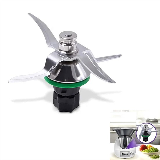 Vervangende messen voor Thermomix blender - Accessoires voor keukenmachines van roestvrij staal - Geschikt voor vervanging van de Thermomix TM5/TM6 keukenmachine, mengen en hakken van ingrediënten, noten malen, deeg kneden - Zilver