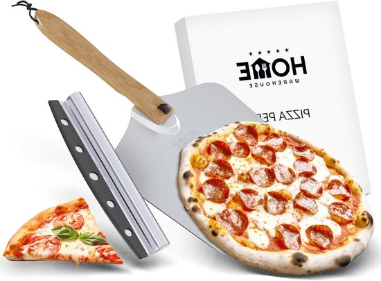 Pizza Bakset - Pizza Gereedschap - Zelf Pizza Maken - Opvouwbare Handgreep - 62cm Peel - Zilverkleurig