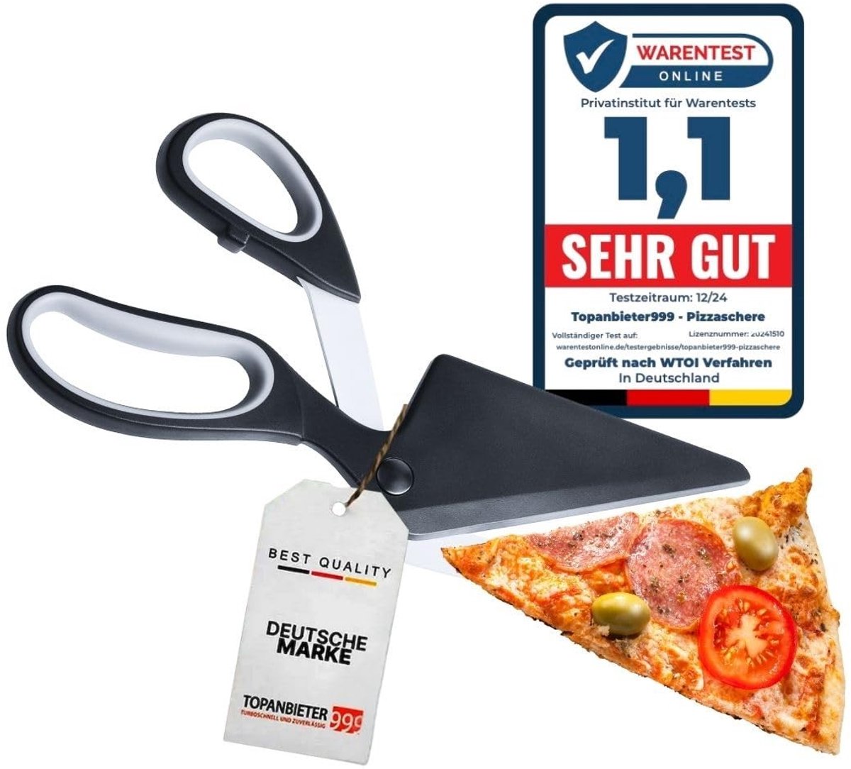 Omgoods - 2-in-1 Pizzaschaar met Heffunctie - Pizza Snijder en Serveerhulp