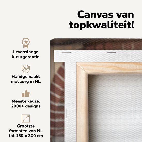Canvas schilderij 40x60 cm - Wanddecoratie Pizza uit pizza oven - Muurdecoratie woonkamer - Slaapkamer decoratie - Kamer accessoires - Schilderijen op canvas
