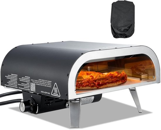 Draagbare Pizzaoven - Gasoven Buiten - Buiten Koken - Snelle Bereiding - 305 cm - Zwart