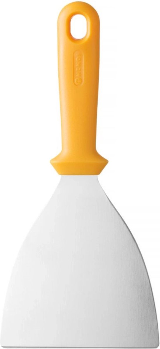 HENDI Heavy-duty pizzaspatel – ergonomisch ontwerp – roestvast staal – oranje – 263x132 mm