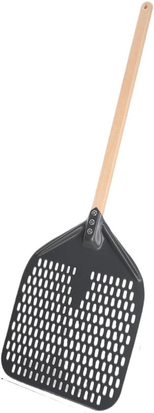 Pizza Schep - Pizzasnijder Bakken - Oven Gebruik - Perforatie Ontwerp - 33 cm - Zwart Handvat