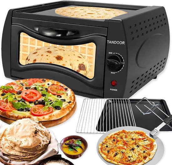 Elektrische Oven - Pizza Maker - Branden Bakken Grillen - 2-in-1 Functionaliteit - 15L Capaciteit - Zwart