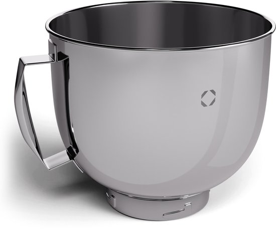 Klarstein kom voor Chiara keukenmachine – 5 liter roestvrij staal, vaatwasmachinebestendig, ergonomische handgreep, compatibel met Chiara keukenmachine, BPA-vrij, perfect voor 1,5 kg deeg