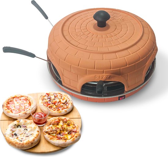 BluMill Pizza Oven – 6 Personen – 1100 Watt – Pizzamaker - Mini Pizzaoven - Incl. Deegvorm en Spatels