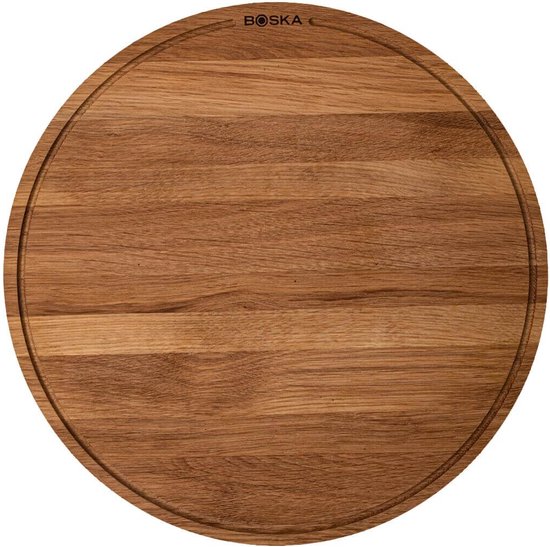 Boska Pizzaplank Friends XL - BBQ Accessoires - Eikenhout - Handige opvanggeul - Ø 40 cm
