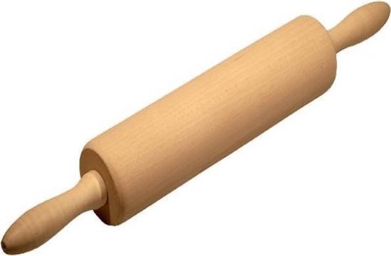 Deegroller hout | Deegrollers |Met handvat / ergonomisch / alle soorten deeg 21 cm lang