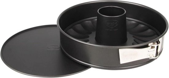 Springform pan flat tube base Ø 26 cm steel non-stick coating black tin baking pan - 1 piece