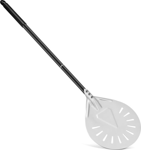 Burnic Pizzadraaier Ø18 cm - Geperforeerde ronde draaischijf - Hittebestendig - Pizzaschep geschikt voor pizzaovens