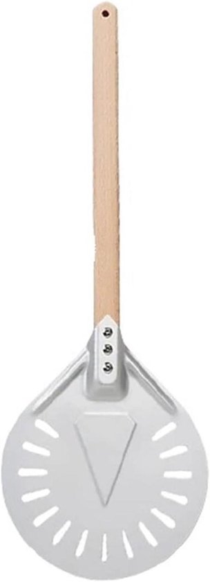 Pizzaschep Aluminium - Perforatie Schep - Pizza Bakken - Geperforeerd Ontwerp - 40 cm Handvat - Zilver