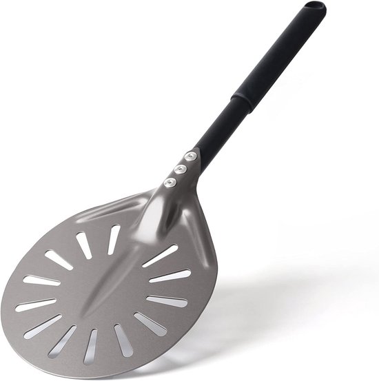 Ronde Aluminium Geperforeerde Pizza Peel Turner 6 Inch - Metalen Handvat voor Zelfgemaakte Pizza