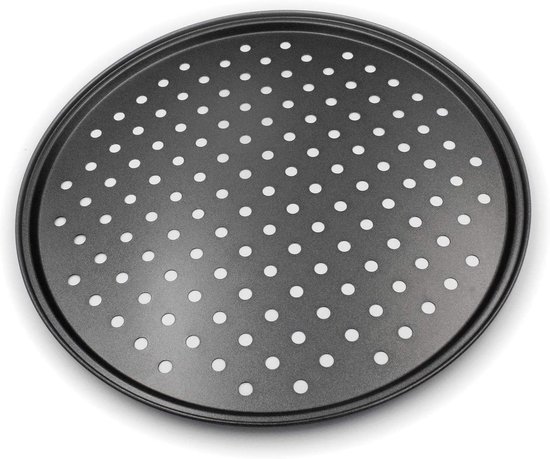 Pizzabakvormen - Koolstofstaal - Met ventilatiegaten - Geschikt voor de oven - Geschikt voor thuis, keuken en eetkamer - 12 inch