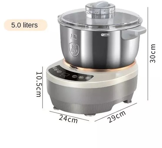 Seth Select Deegmachine 5L - Kneed machine - Deeg Mixer met Gisting Functie 25-38 ° C/77-100 ℉ - Elektrische kneedmachine - Deegmaker