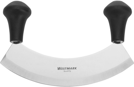 Westmark Wiegemes/kruiden- en pizzasnijder, met 1 mes, lengte: 17 cm, roestvrij staal/kunststof, zilver/zwart, 12932270