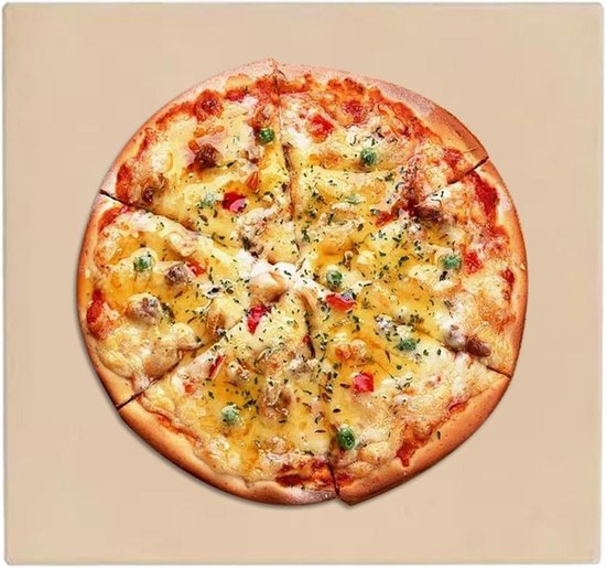 Pizza Oven Steen - Vierkante Bakplaat - Brood Bakken - Krokante Bodem - 26.5 x 25.5 cm - Veelkleurig