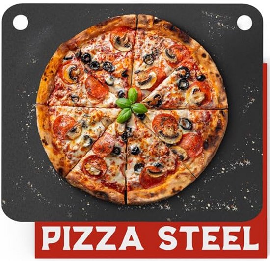 Pizza Staal - Bakplaat Oven - Pizza Bakken - Snelle Warmtegeleiding - 40x34 cm - Zilver