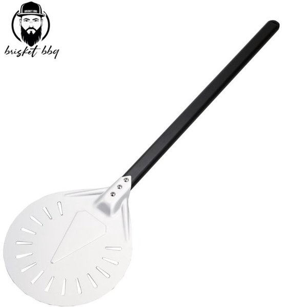 Brisket BBQ® Pizzaschep rond aluminium 9inch (70cm) pizza schep pizza draaier - Geperforeerde pizzaschep