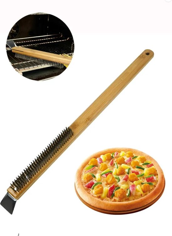 Pizza Ovenborstel - Borstel voor Pizza oven - Oven borstel - Borstel Met Schraper - Keuken Accessoires - Barbecue accessoires - LOUZI