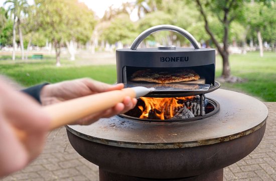 BonFeu Pizzaoven voor BonBiza en BonPlacha - Houtgestookte Steenoven voor Authentieke Pizza's, Brood en Meer - 42x42x15cm